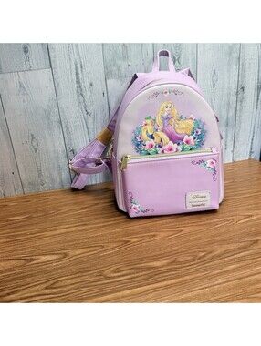 Loungefly Disney Princess Tangled Rapunzel Pastel Flowers Mini Backpack